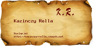 Kazinczy Rella névjegykártya